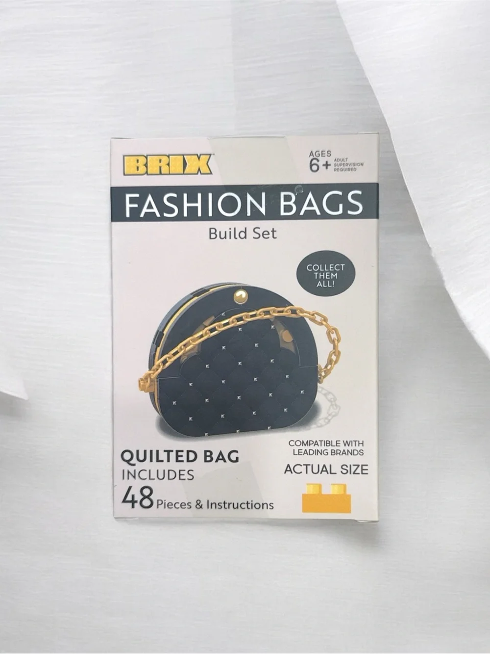 Quilted Black Fashion Bag Building Blocks Set Toy